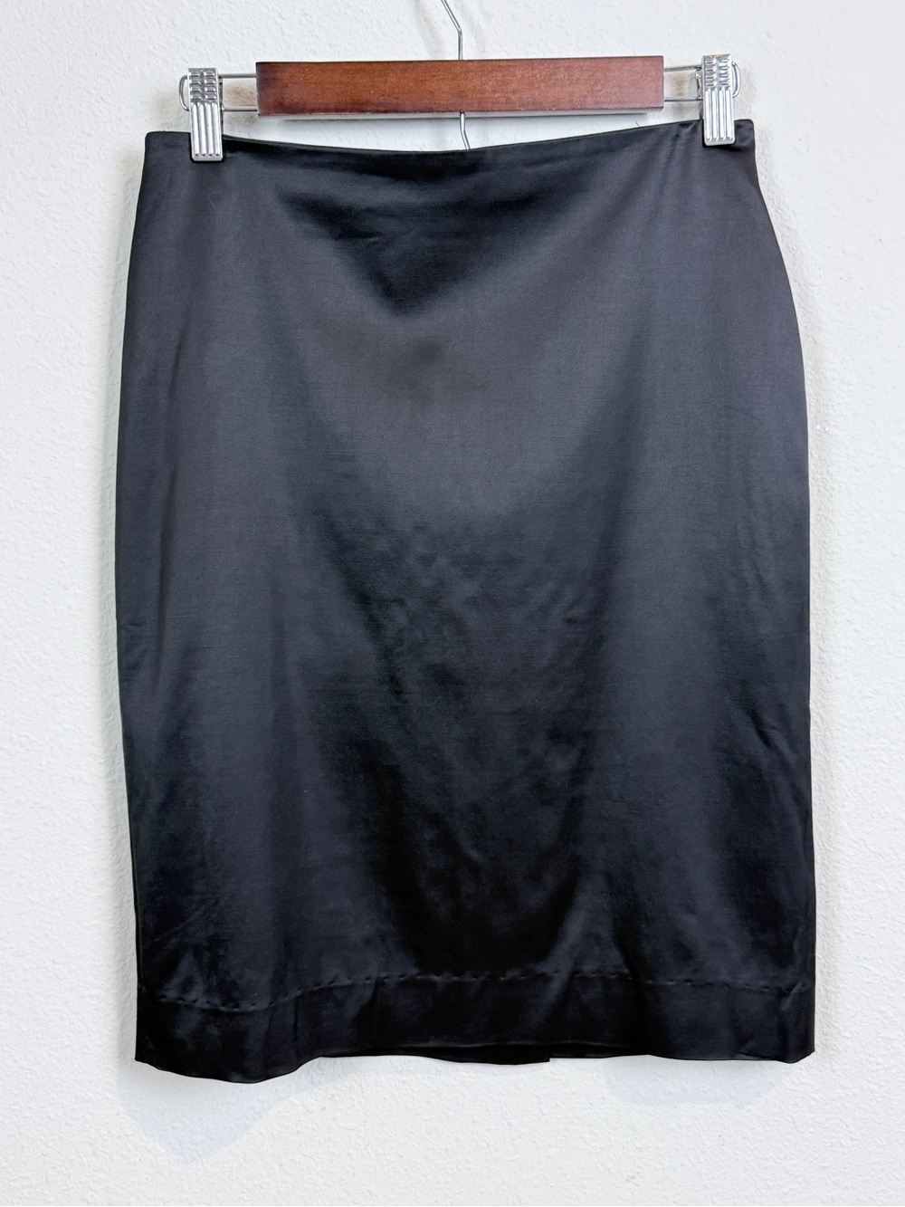 Emporio Armani Black Satin Pencil Skirt 6/42